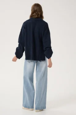 Huxi V-neck neule, tummansininen