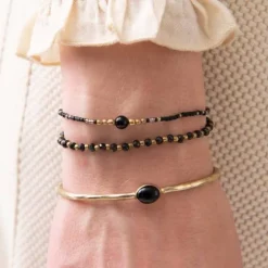 Iris rannekoru Black Onyx, gold
