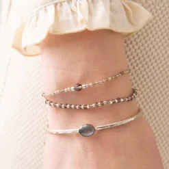 Iris rannekoru Smokey Quartz, silver