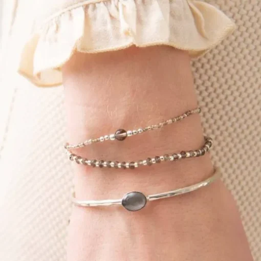 Iris rannekoru Smokey Quartz, silver