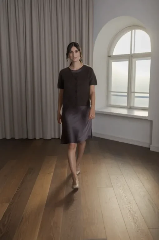 Karlia lyhythih cashmere neuletakki, dark chocolate