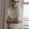 Karlie* lyhythihainen cashmere neule, cream