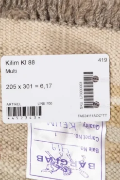 Kelim matto, KI88 multi #608 / 205x301cm