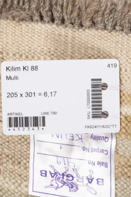 Kelim matto, KI88 multi #608 / 205x301cm