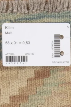 Kelim matto, multi #616 / 58x91cm