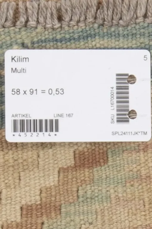 Kelim matto, multi #616 / 58x91cm