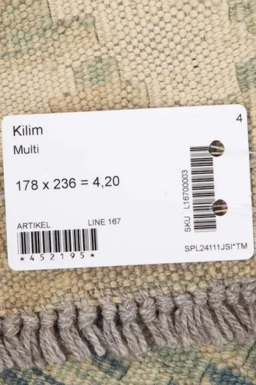 Kelim matto, multi #600 / 178x236cm