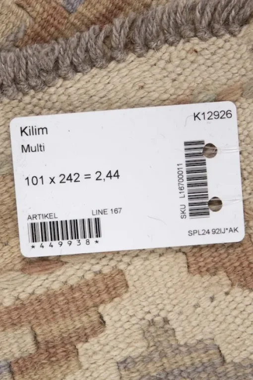 Kelim matto, multi custom #621 / 101 x 242 cm