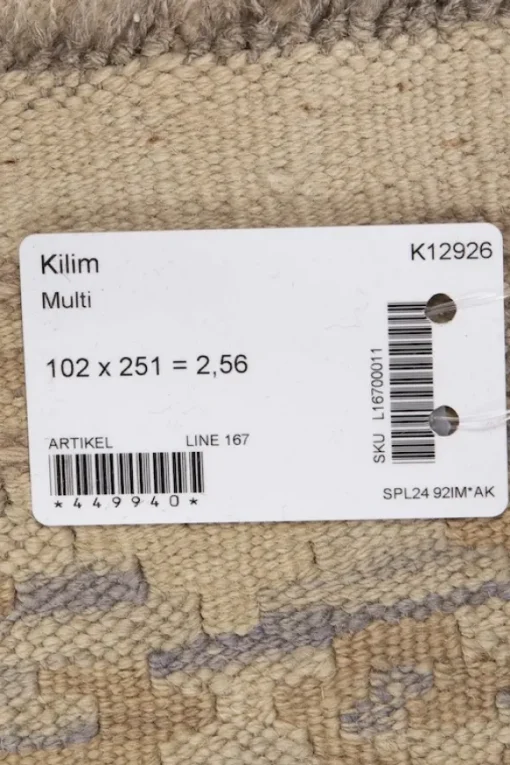 Kelim matto, multi custom #623 / 102x251cm