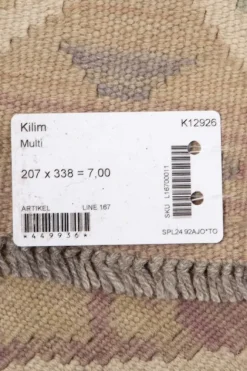 Kelim matto, multi custom #619 / 207x338cm