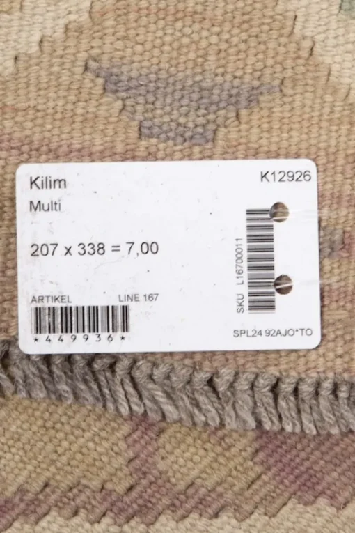 Kelim matto, multi custom #619 / 207x338cm