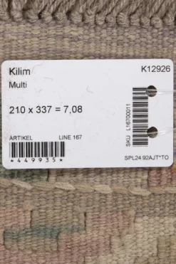Kelim matto, multi custom #618 / 210x337cm