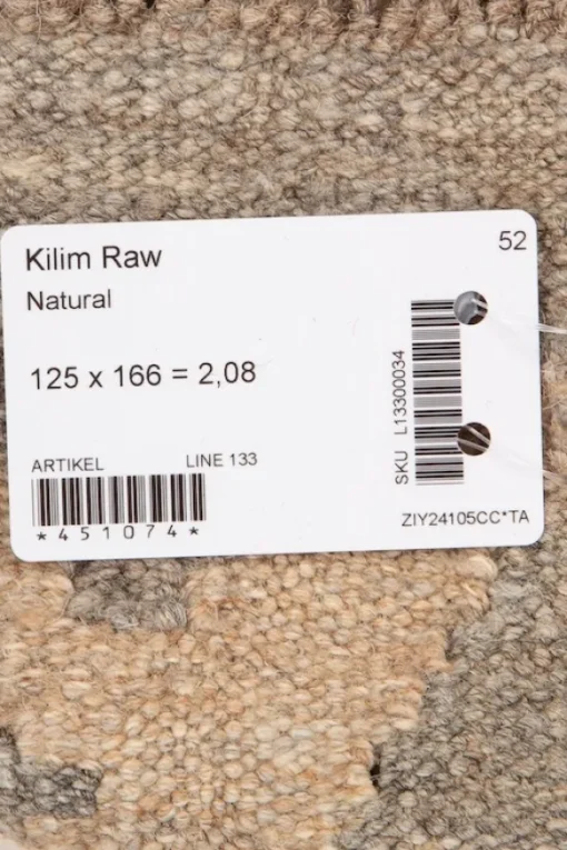 Kelim matto, natural #610 / 125x166cm