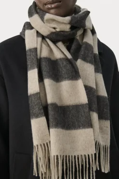 Kitha huivi villaa, black stripe