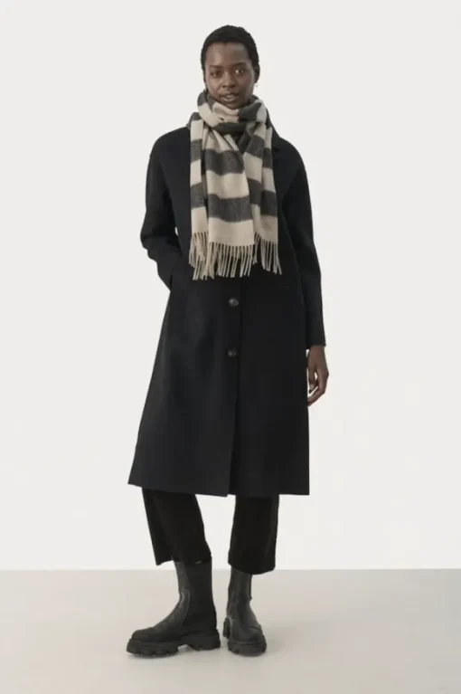 Kitha huivi villaa, black stripe