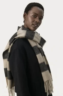 Kitha huivi villaa, black stripe