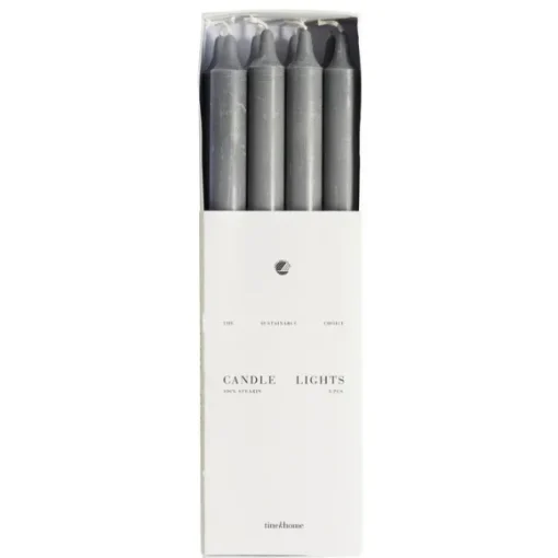 Kruunukynttilä 8-pack, grey
