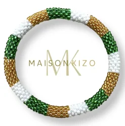 MAISON KIZO - Nepali Green, Gold, White Bracelet B170
