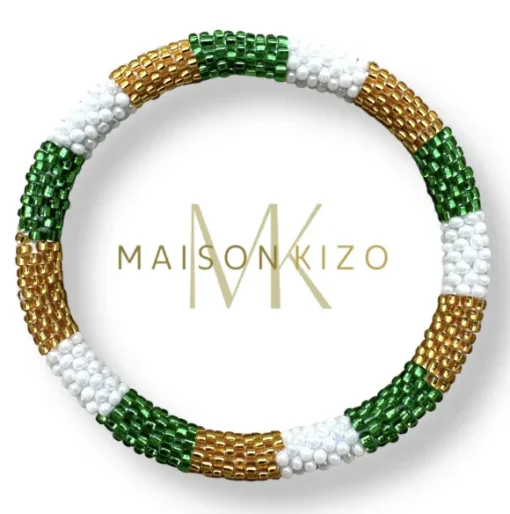 MAISON KIZO - Nepali Green, Gold, White Bracelet B170