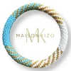 MAISON KIZO - Nepali turq, gold, white bracelet B119