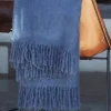 Mohair torkkupeitto, Denim Blue