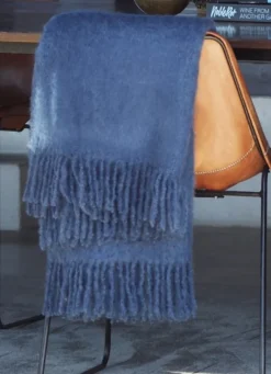 Mohair torkkupeitto, Denim Blue