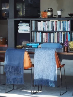 Mohair torkkupeitto, Denim Blue