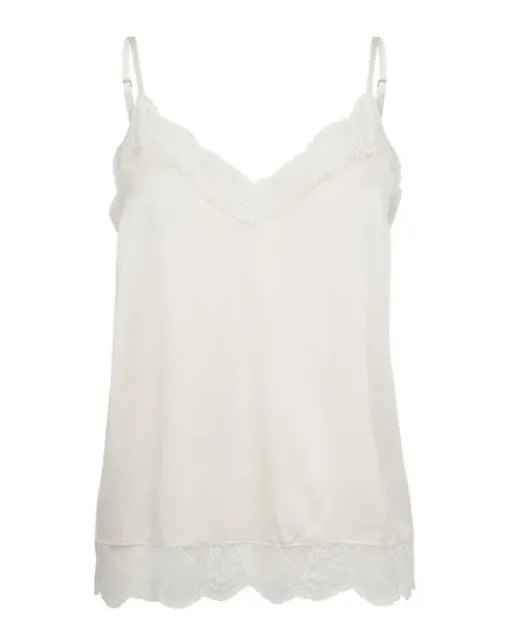 Mos Mosh - Ditte Silk Lace Singlet, ecru