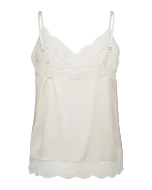 Mos Mosh - Ditte Silk Lace Singlet, ecru