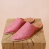 Mos Mosh - Doha Raffia Flat pistokkaat, camellia rose