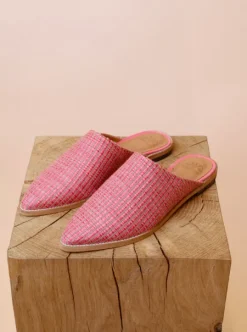 Mos Mosh - Doha Raffia Flat pistokkaat, camellia rose