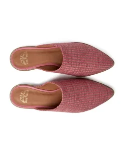 Mos Mosh - Doha Raffia Flat pistokkaat, camellia rose