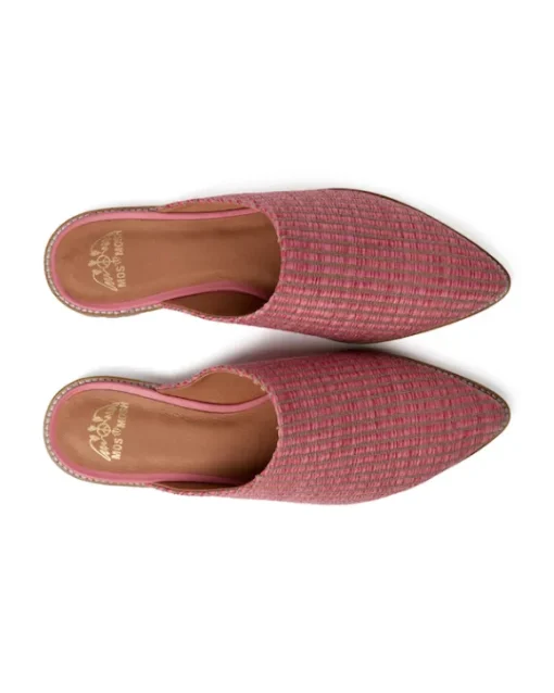 Mos Mosh - Doha Raffia Flat pistokkaat, camellia rose