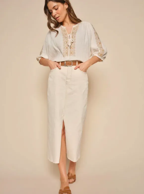 Mos Mosh - Mella pitkä farkkuhame, nature