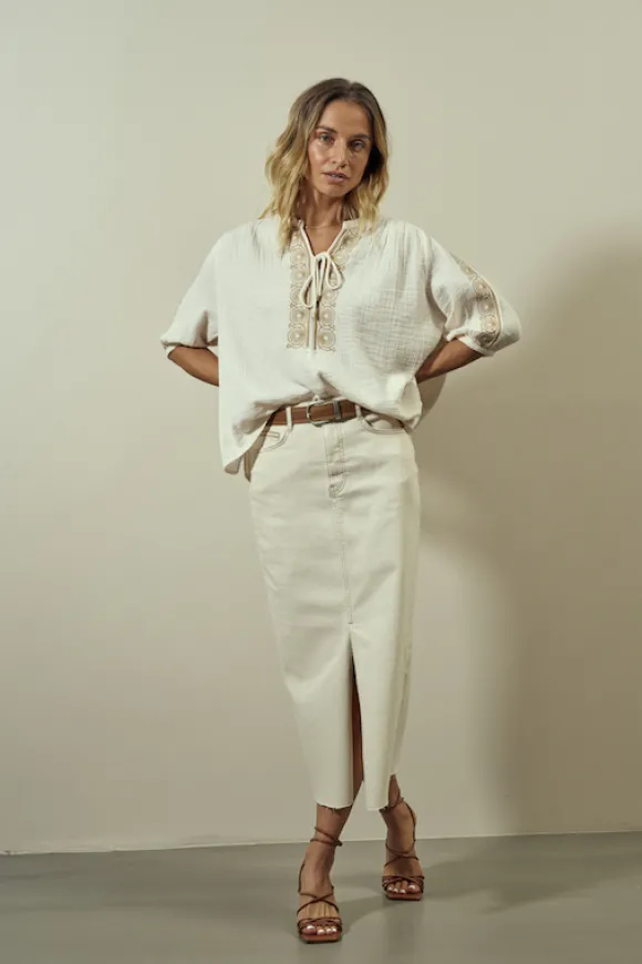 Mos Mosh - Mella pitkä farkkuhame, nature