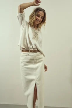 Mos Mosh - Mella pitkä farkkuhame, nature