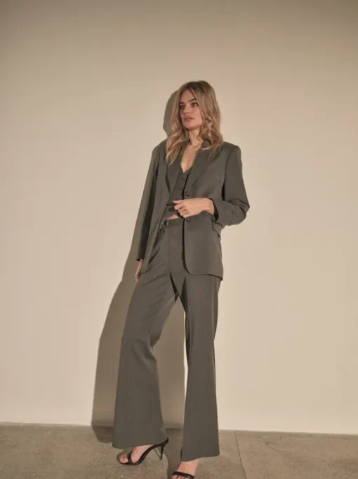 Mos Mosh - Rhys Halin housut, dark grey melange