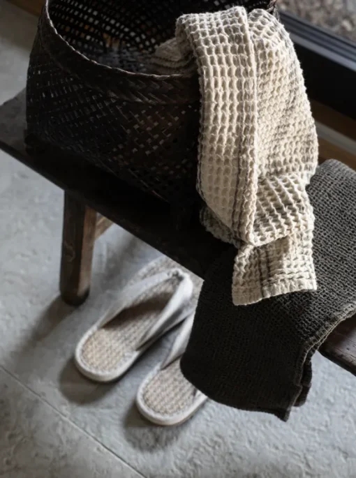 Nella vohvelipyyhe 50x70, taupe stripe