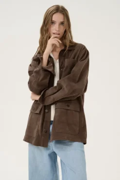Olly Suede mokkatakki, delicioso