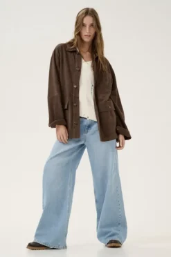 Olly Suede mokkatakki, delicioso