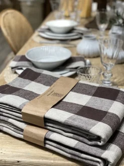 Olsson & Jensen - Johanna pöytäliina 150x300, brown/natural