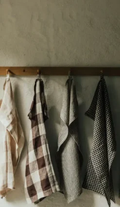 Olsson & Jensen - Vipa ruudullinen keittiöpyyhe pellavaa