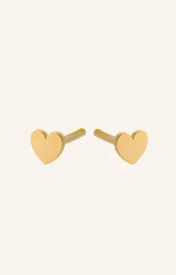 Pernille Corydon - Mini Heart nappikorvakorut, kulta
