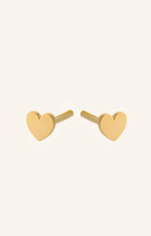 Pernille Corydon - Mini Heart nappikorvakorut, kulta