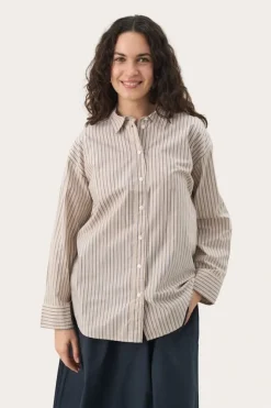 Savanna paitapusero, neutral twin stripe