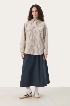 Savanna paitapusero, neutral twin stripe
