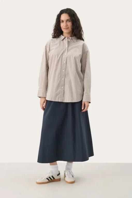 Savanna paitapusero, neutral twin stripe
