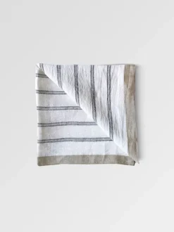 Tell Me More - pellavaservetti Maya, navy stripe
