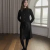 Tiana polvipituinen satiinihame, black