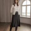 Tianna midi satiinihame, black